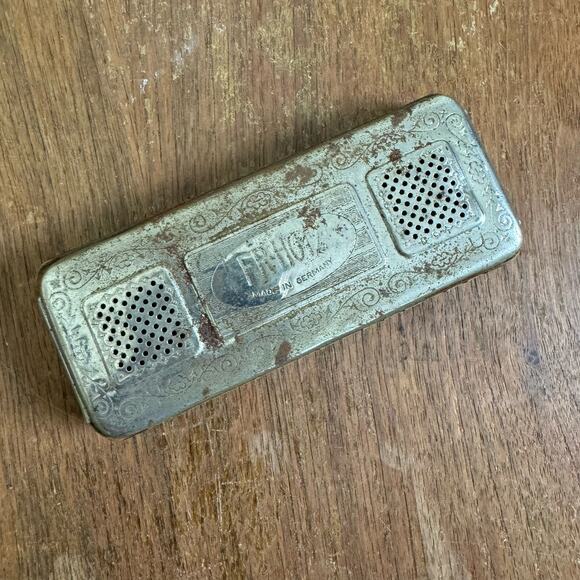 Vintage Frederich Holtz Melody King Double Harmonica Wood‎ Reeds Made in Germany - Picture 1 of 9